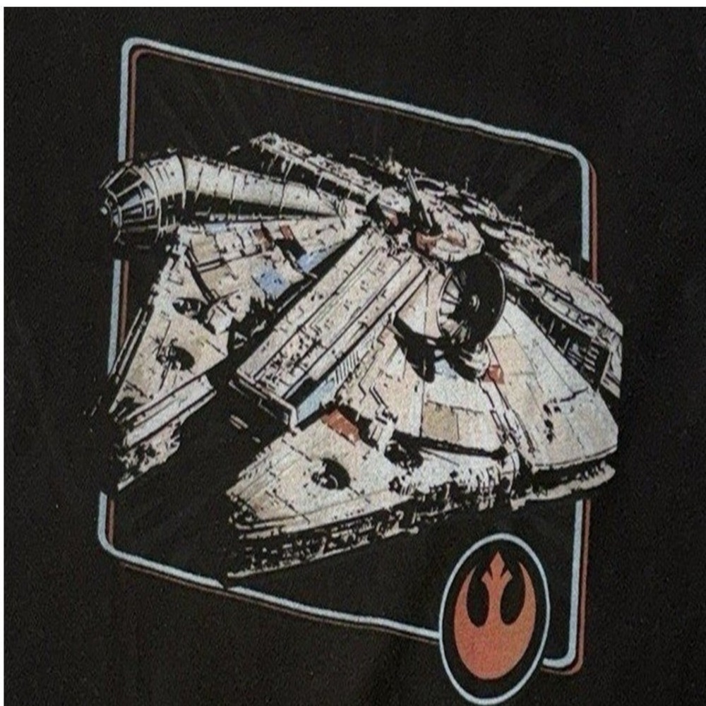 Star Wars Millennium Falcon Rebel Alliance Black Graphic Tee Teen‎ Med